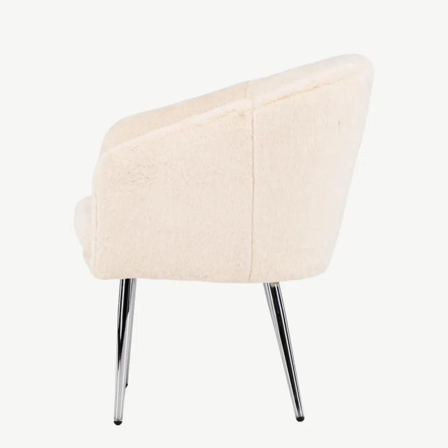 Beežis buklee-kangast tugitool hõbedastel terasjalgadel Wanda, 61240-102 – 7