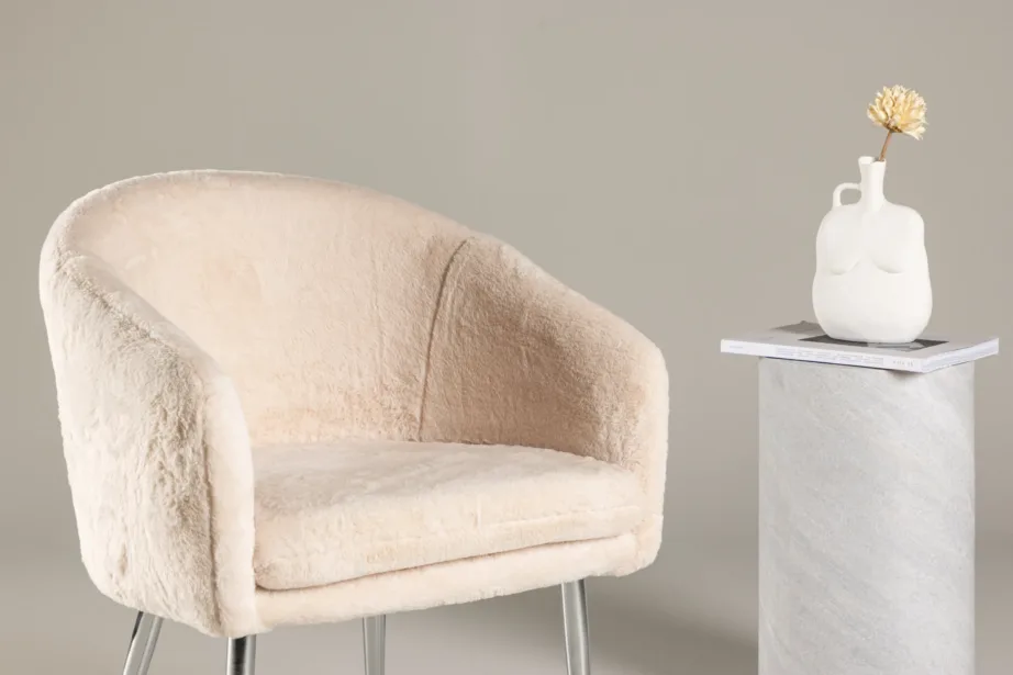 Beežis buklee-kangast tugitool hõbedastel terasjalgadel Wanda, 61240-102 – 9