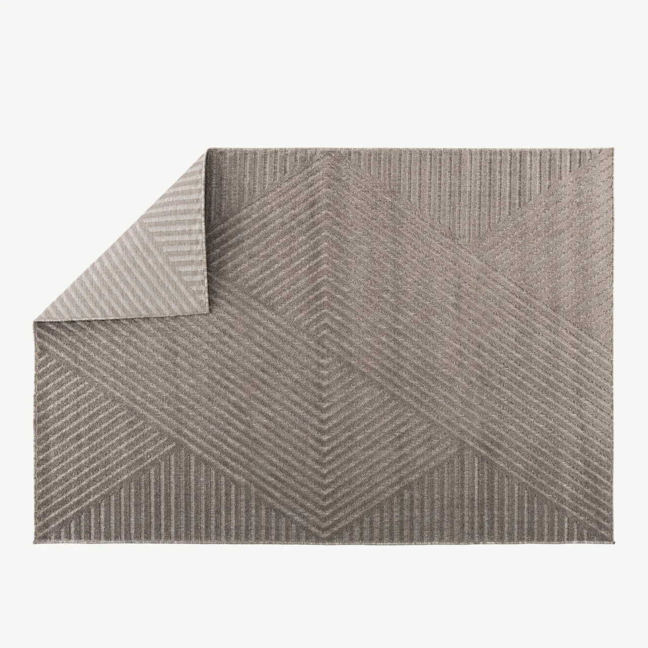 Geomeetrilise mustriga pruun vaip Aron, 340 × 240 cm, polüpropüleen - 61247-103