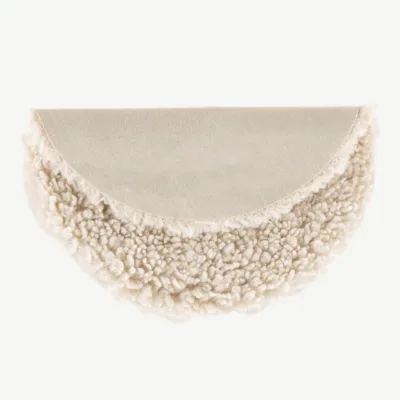 Valge ümmargune kunstlambavillast istmepadi Katy, ø34 cm - 61252-101