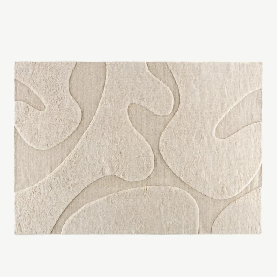 Beež reljeefne villavaip-puuvillavaip Boone, 160 × 230 cm, 61534-102 – 2