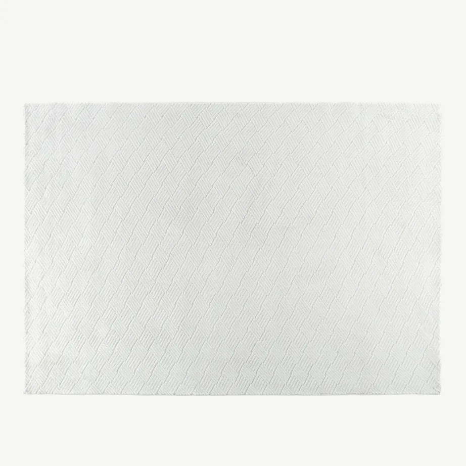 Valge polüestrist vaip Todd, 200 × 290 cm, kaasaegse mustriga, 61537-101 – 2