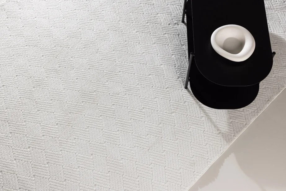 Valge polüestrist vaip Todd, 200 × 290 cm, kaasaegse mustriga, 61537-101 – 5