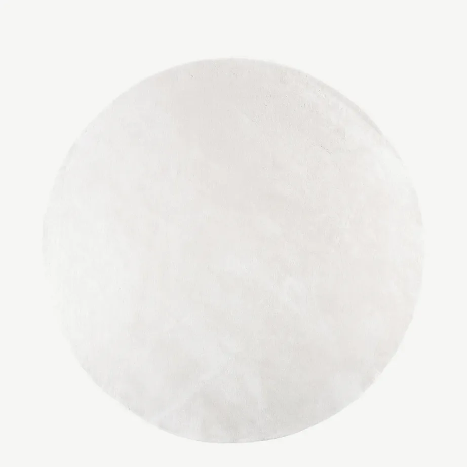 Ümmargune valge polüestervaip Nixie, läbimõõt 200 cm, 61546-101 – 2