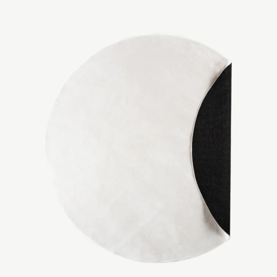 Ümmargune valge polüestervaip Nixie, läbimõõt 200 cm, 61546-101