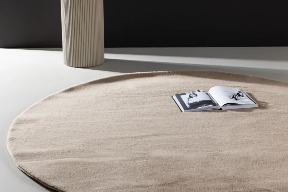 Beež ümmargune vaip Leni, ø200 cm (polüester–puuvill), 61548-102 – 3