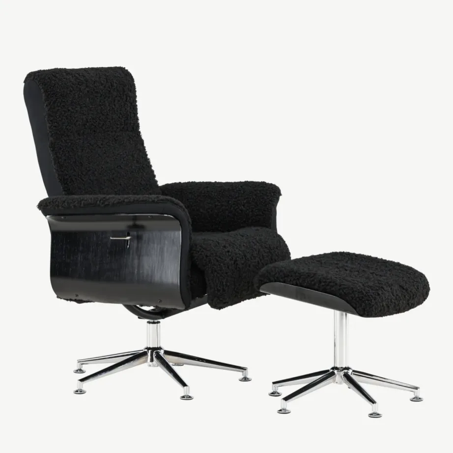 Reguleeritav tugitool Hagön jalatoega (tumehall, kroomitud jalad), 61563-100 – 3