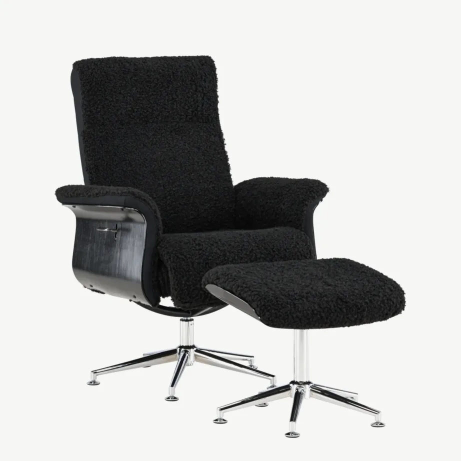 Reguleeritav tugitool Hagön jalatoega (tumehall, kroomitud jalad), 61563-100