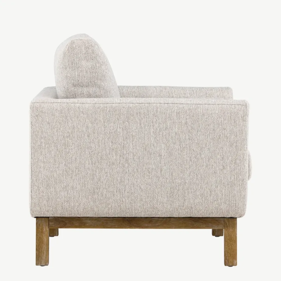 Beeži polüesterkattega tugitool Olympos kummipuidust jalgadel, 61780-102 – 2