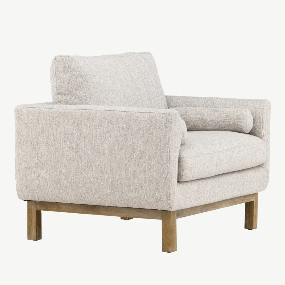 Beeži polüesterkattega tugitool Olympos kummipuidust jalgadel, 61780-102 – 3