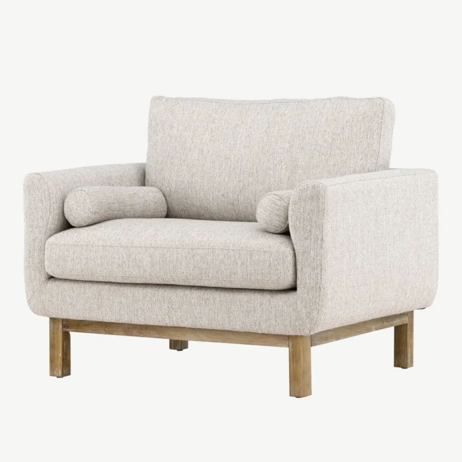 Beeži polüesterkattega tugitool Olympos kummipuidust jalgadel, 61780-102 – 5