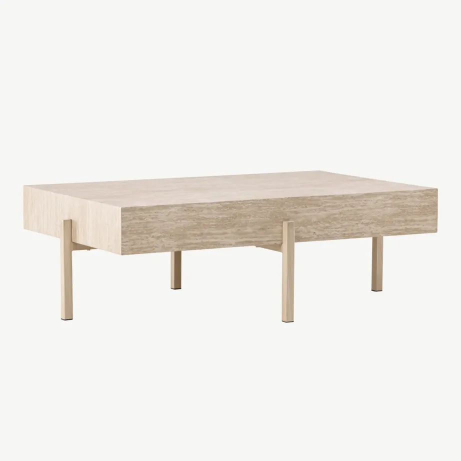 Valge peitsiga MDF-diivanilaud Vadholmen, 126 × 82 cm, 61785-707 - 4