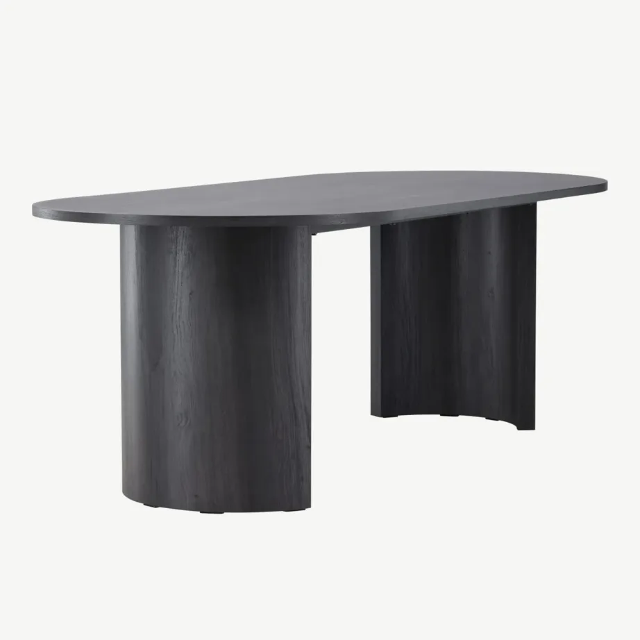 Grundsundi ristkülikukujuline söögilaud, must MDF (220 × 100 cm), 61792-100