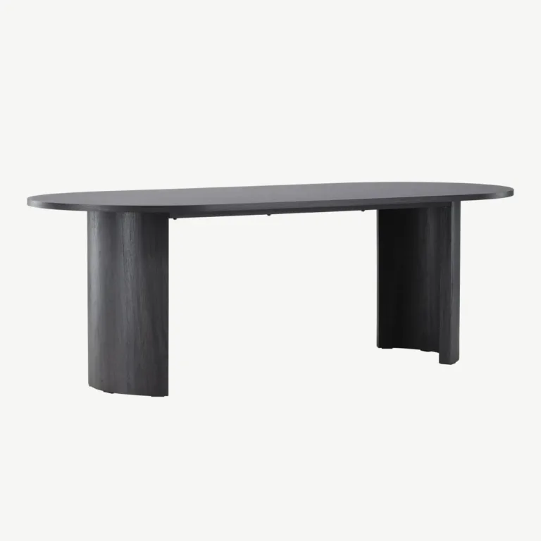 Grundsundi ristkülikukujuline söögilaud, must MDF (220 × 100 cm) - 61792-100