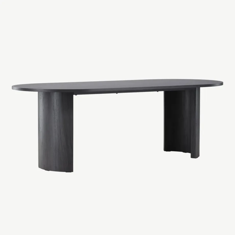 Grundsundi ristkülikukujuline söögilaud, must MDF (220 × 100 cm), 61792-100 – 3