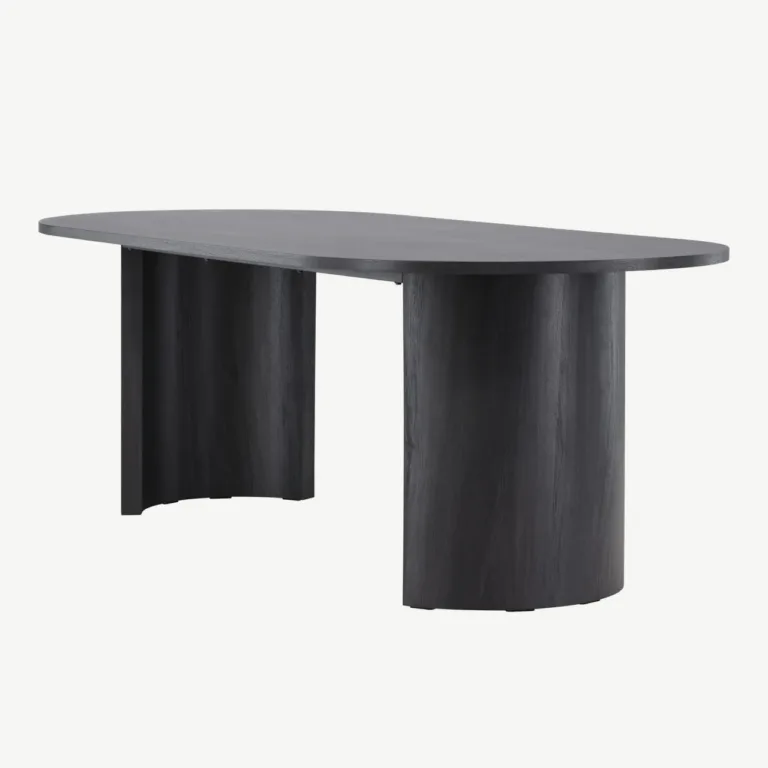 Grundsundi ristkülikukujuline söögilaud, must MDF (220 × 100 cm) - 61792-100