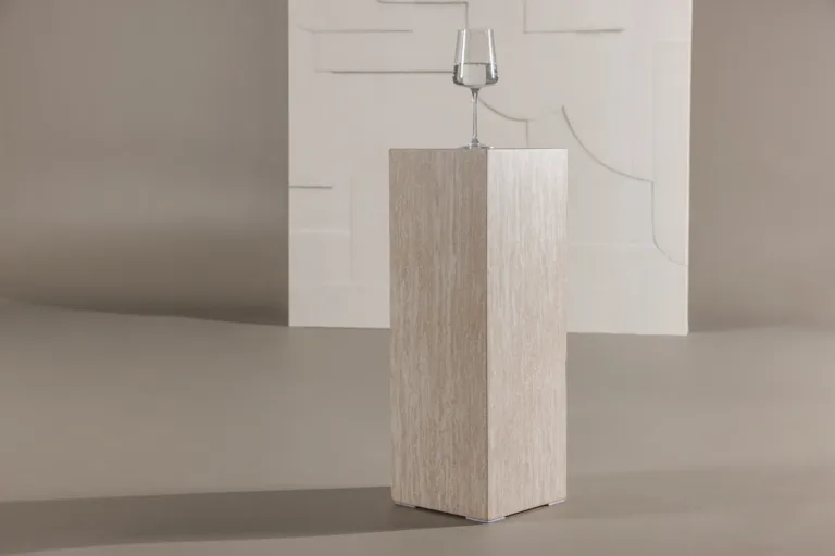 Beež MDF-ist abilauake Ramsvik travertiini imitatsiooniga, 23 × 23 × 65 cm - 61793-707