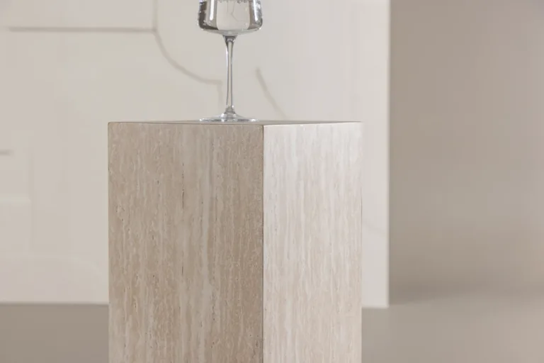Beež MDF-ist abilauake Ramsvik travertiini imitatsiooniga, 23 × 23 × 65 cm - 61793-707