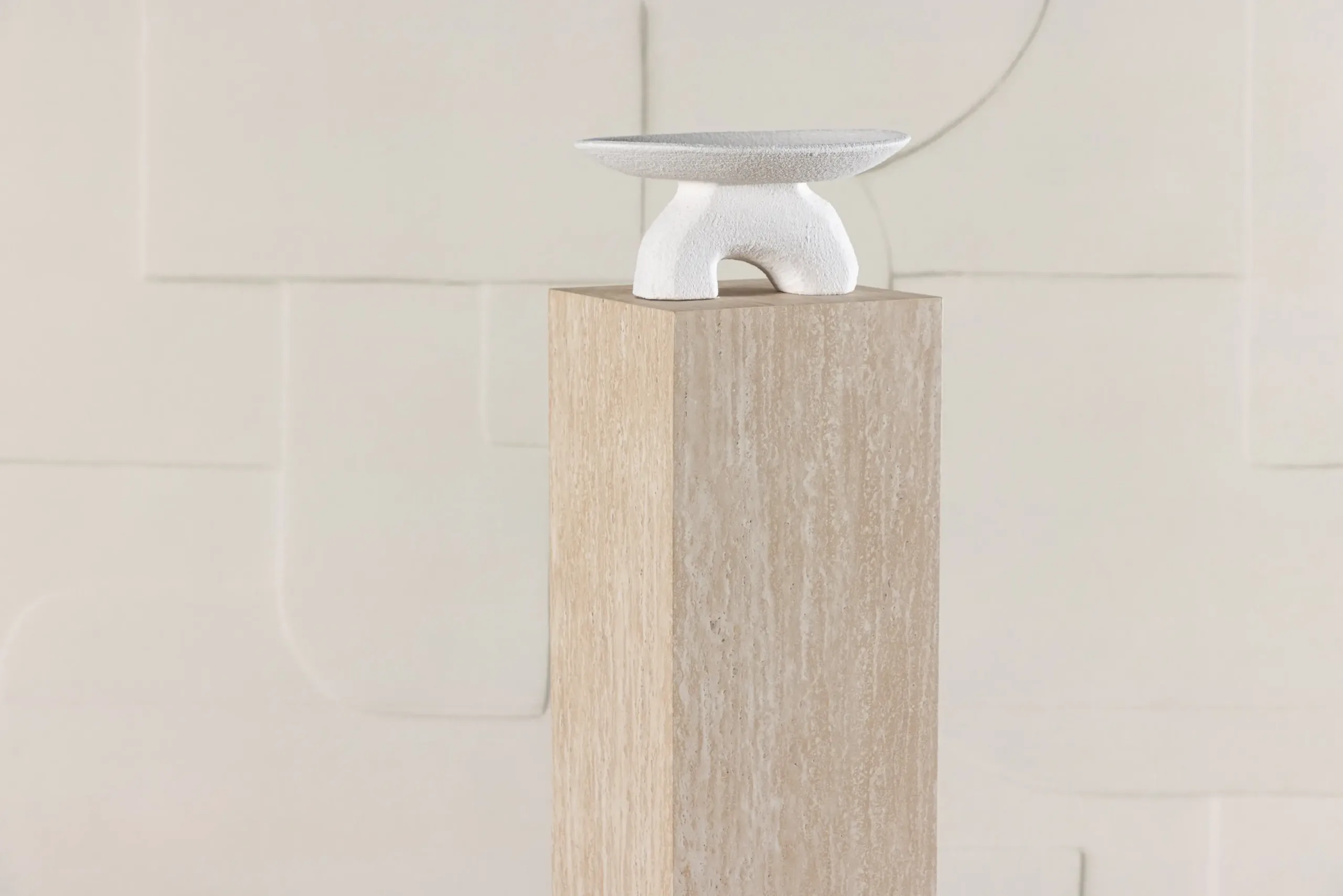 Beež travertiinimustriline MDF-abilaud Ramsvik, 23 × 95 cm, FSC-sertifikaadiga - 61794-707