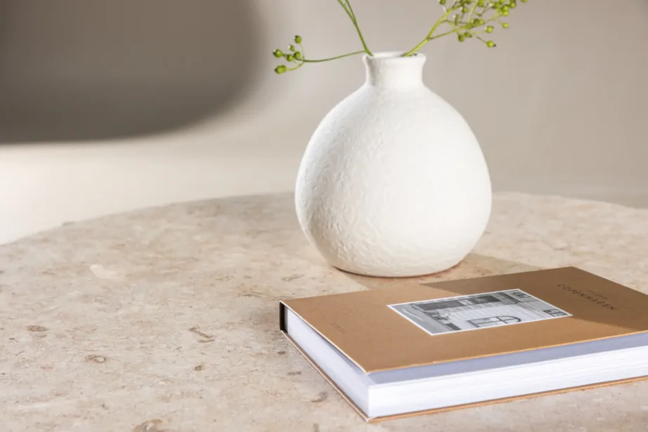 Ümmarguse kujuga diivanilaud Sandhamn, beež (mactani kivi, ø70 cm), 61807-102 – 11