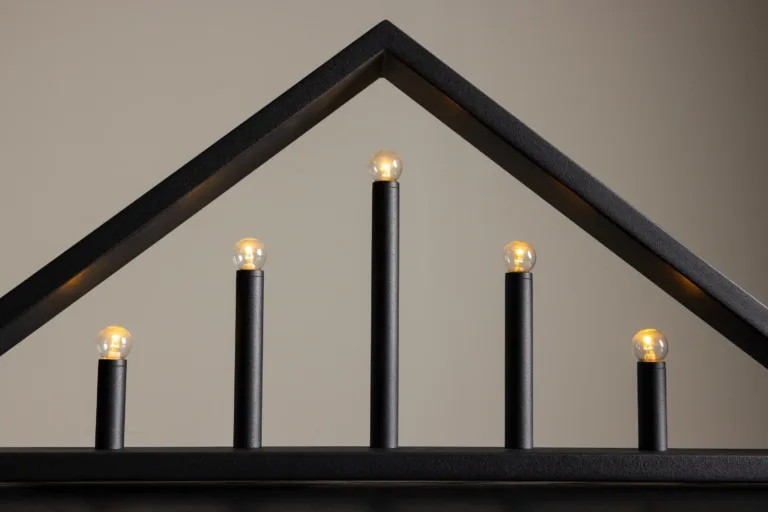 Mattmusta rauast advendiküünlaalus Sankt Anton viiele küünlale - 61837-100
