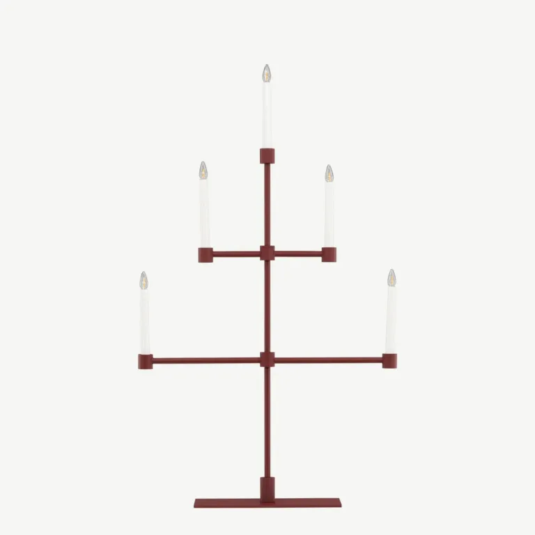 Punane metallist advendilamp Avoriaz, 5 valgusallikat, H92 cm - 61838-889