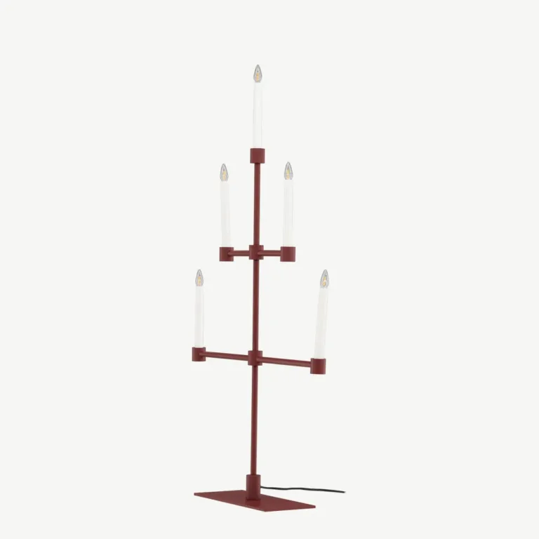 Punane metallist advendilamp Avoriaz, 5 valgusallikat, H92 cm - 61838-889