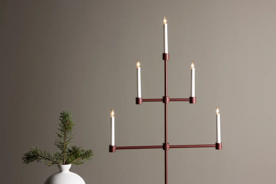 Punane metallist advendilamp Avoriaz, 5 valgusallikat, H92 cm, 61838-889 – 10