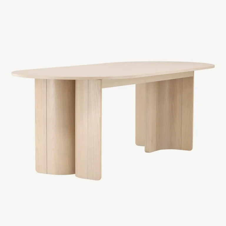 Tyresö ovaalne söögilaud, valge peitsiga MDF (220 × 100 cm) - 61953-130