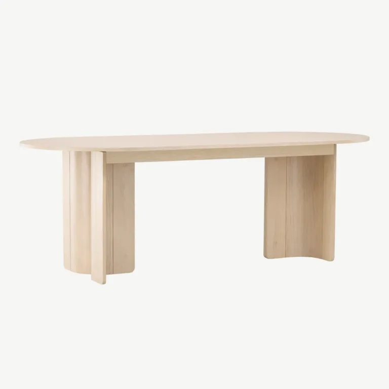 Tyresö ovaalne söögilaud, valge peitsiga MDF (220 × 100 cm) - 61953-130