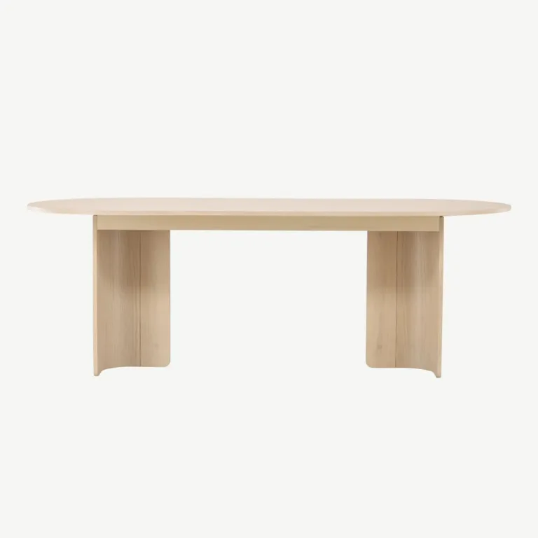 Tyresö ovaalne söögilaud, valge peitsiga MDF (220 × 100 cm) - 61953-130