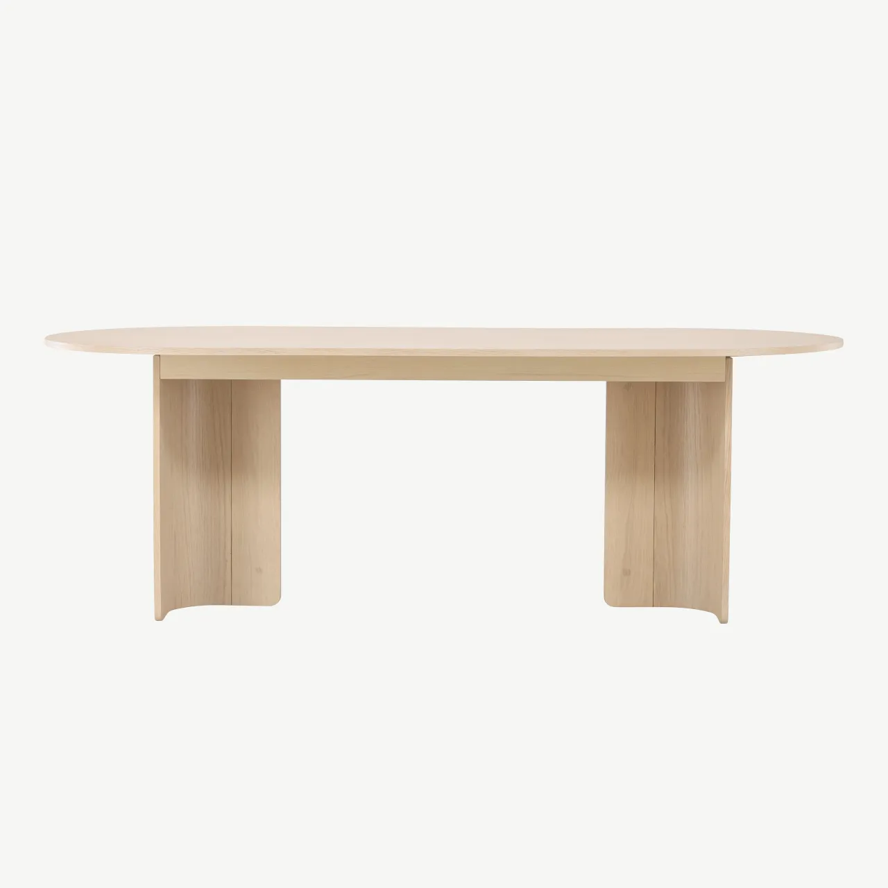 Tyresö ovaalne söögilaud, valge peitsiga MDF (220 × 100 cm) - 61953-130