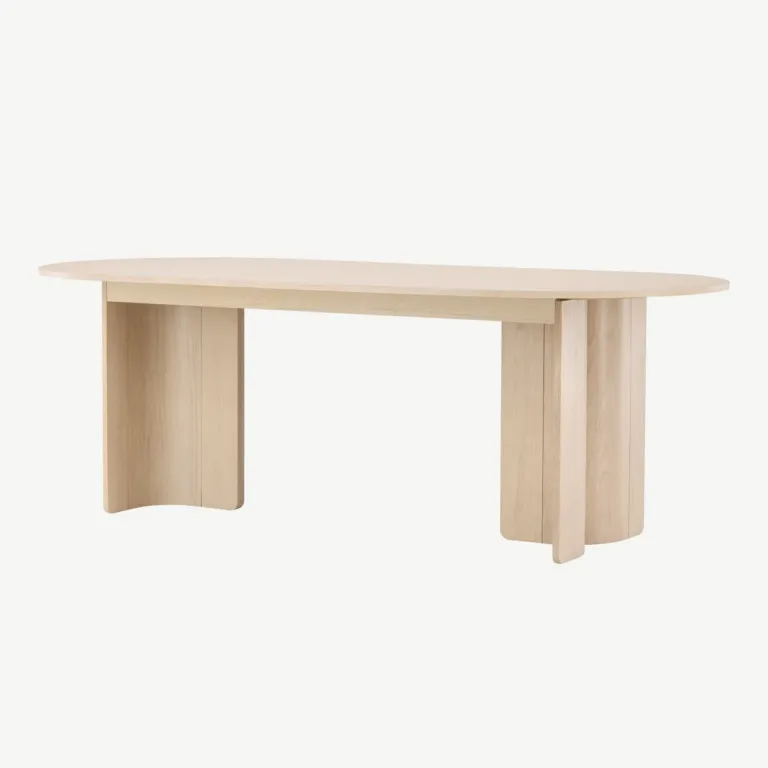 Tyresö ovaalne söögilaud, valge peitsiga MDF (220 × 100 cm) - 61953-130