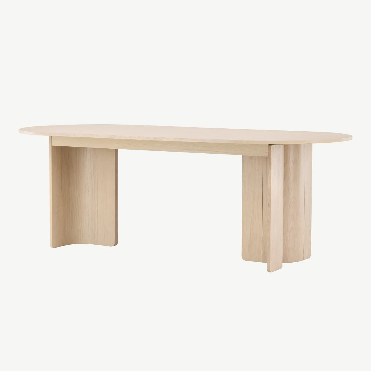 Tyresö ovaalne söögilaud, valge peitsiga MDF (220 × 100 cm) - 61953-130