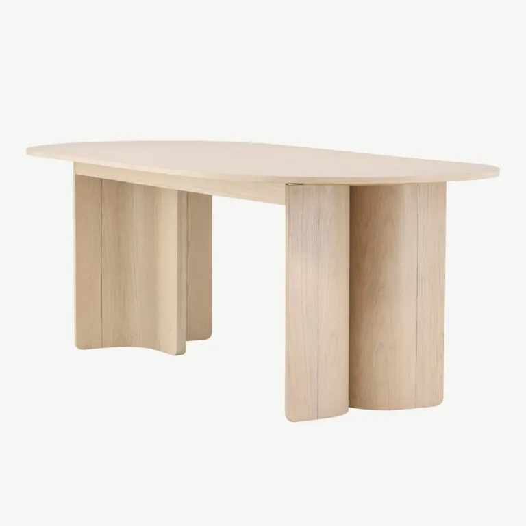 Tyresö ovaalne söögilaud, valge peitsiga MDF (220 × 100 cm) - 61953-130