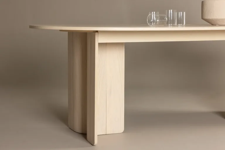 Tyresö ovaalne söögilaud, valge peitsiga MDF (220 × 100 cm) - 61953-130