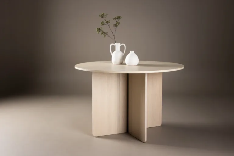 Tyresö ümmargune söögilaud, valge peitsiga, ø120 cm - 61954-130