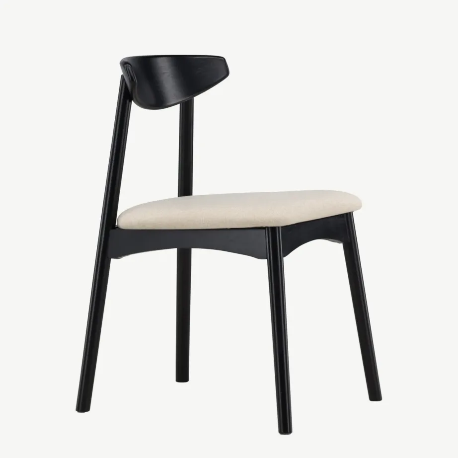 Mustast tammepuidust söögitool beeži istmepadjaga Ven, 61989-100 – 3