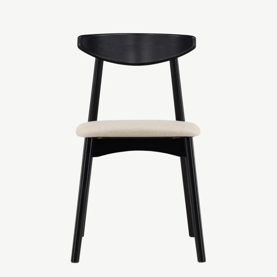 Mustast tammepuidust söögitool beeži istmepadjaga Ven, 61989-100 – 4