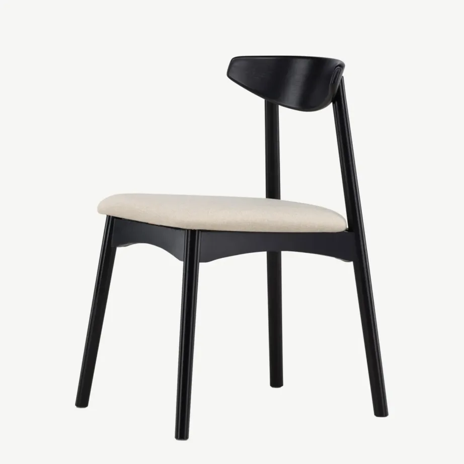 Mustast tammepuidust söögitool beeži istmepadjaga Ven, 61989-100 – 6