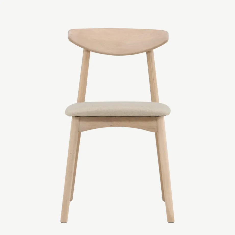 Valge peitsiga tammepuidust söögitool Ven, beež polstriga, 61989-130 – 4