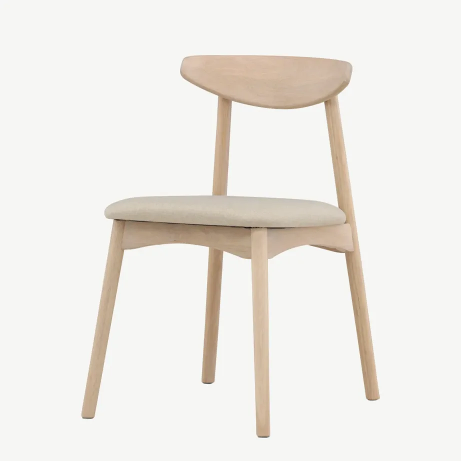 Valge peitsiga tammepuidust söögitool Ven, beež polstriga, 61989-130 – 5