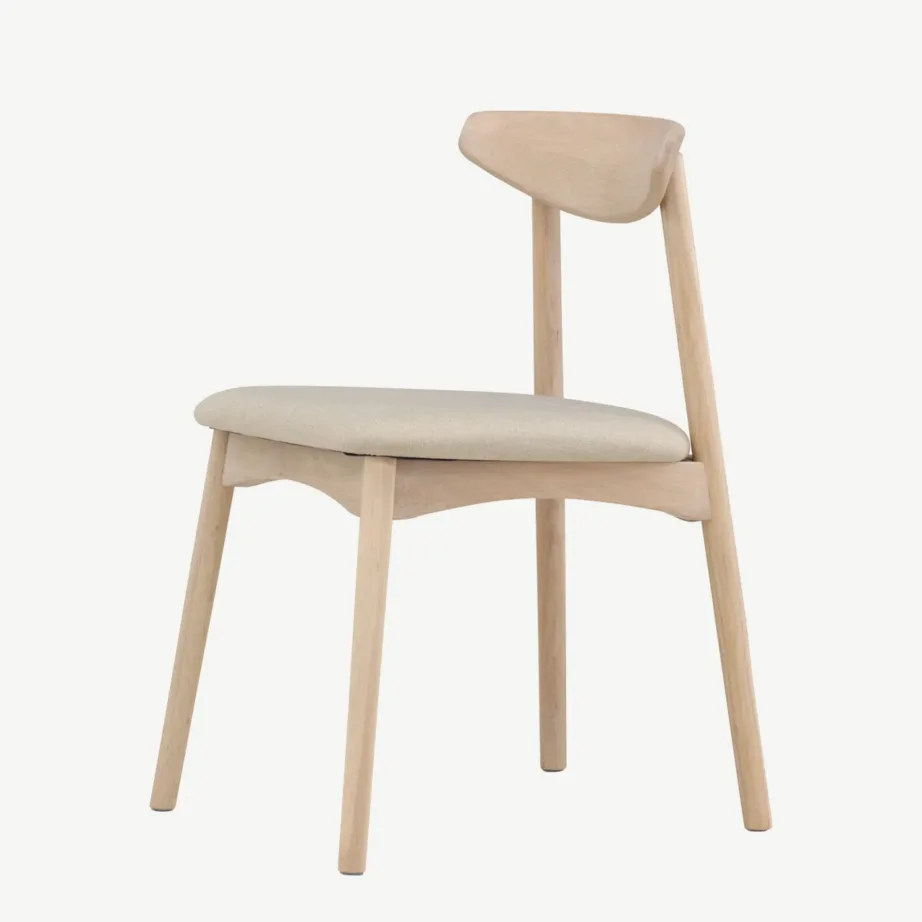 Valge peitsiga tammepuidust söögitool Ven, beež polstriga, 61989-130 – 6