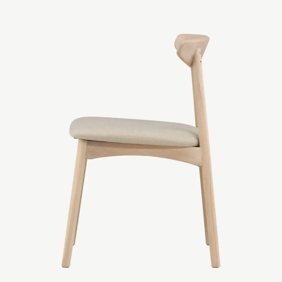 Valge peitsiga tammepuidust söögitool Ven, beež polstriga, 61989-130 – 7