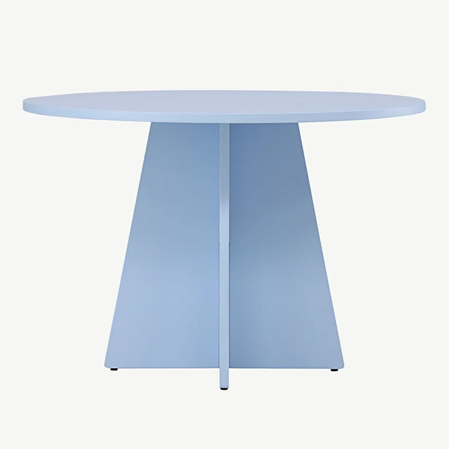 Bootcut ümmargune söögilaud, beebisinine, ø110 cm (MDF), 62033-555 – 2