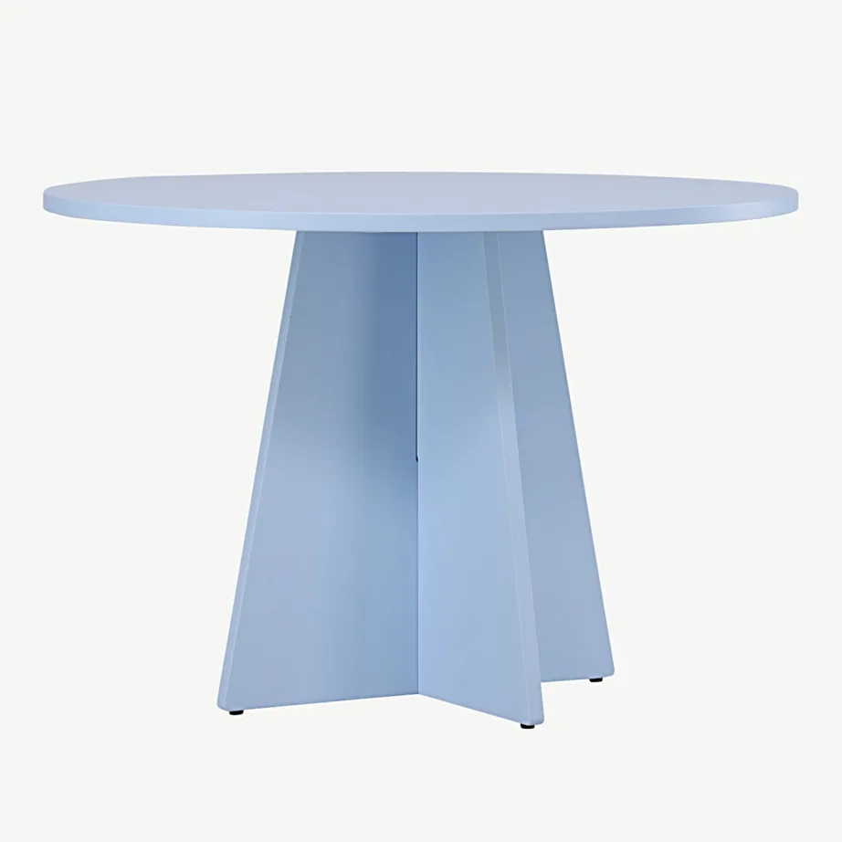 Bootcut ümmargune söögilaud, beebisinine, ø110 cm (MDF), 62033-555 – 3