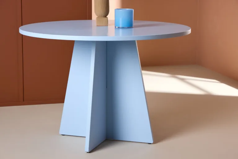 Bootcut ümmargune söögilaud, beebisinine, ø110 cm (MDF) - 62033-555