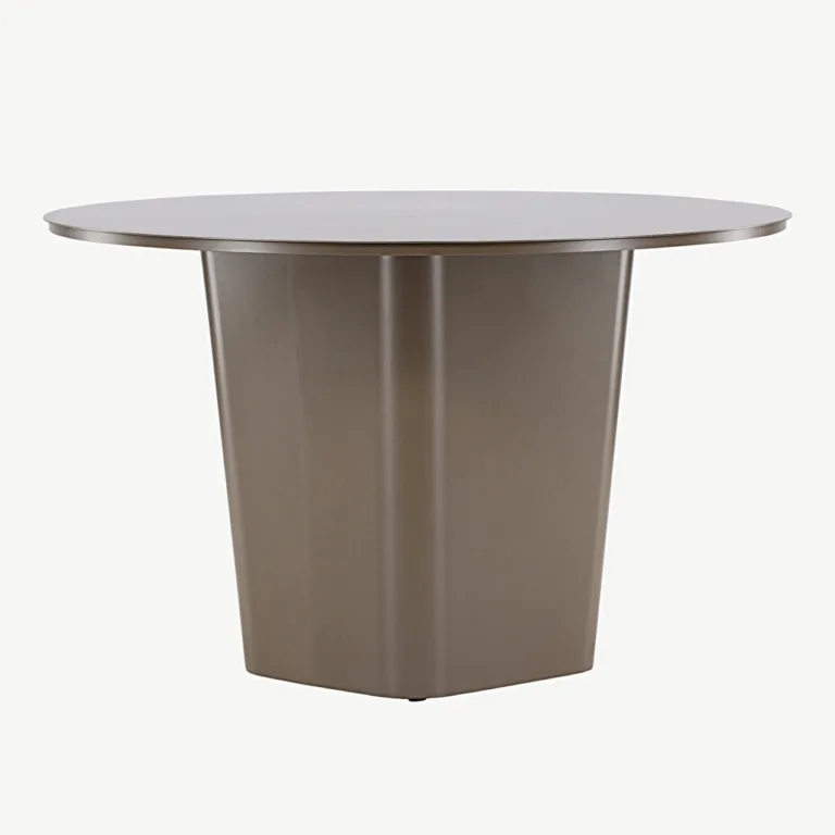 Pruun ümmargune alumiiniumist söögilaud Santa Fe, ø120 cm - 6999-112