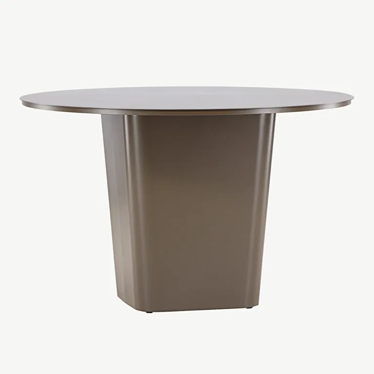 Pruun ümmargune alumiiniumist söögilaud Santa Fe, ø120 cm - 6999-112