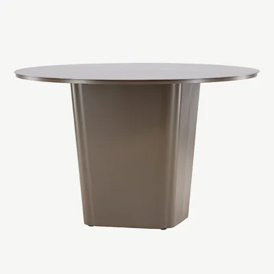 Pruun ümmargune alumiiniumist söögilaud Santa Fe, ø120 cm - 6999-112